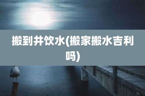 搬到井饮水(搬家搬水吉利吗)