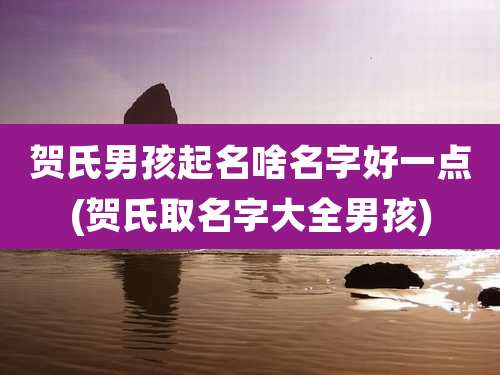 贺氏男孩起名啥名字好一点(贺氏取名字大全男孩)