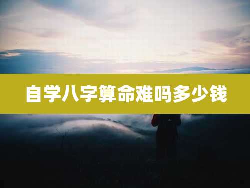 自学八字算命难吗多少钱