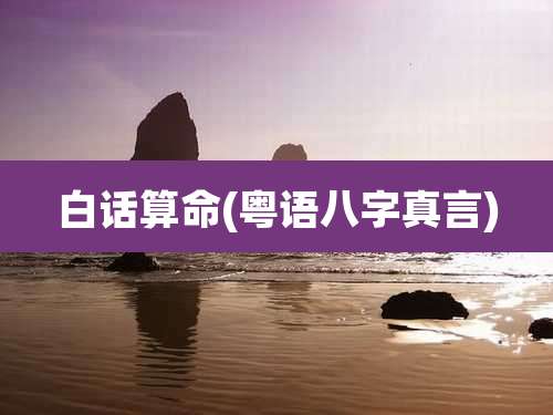 白话算命(粤语八字真言)