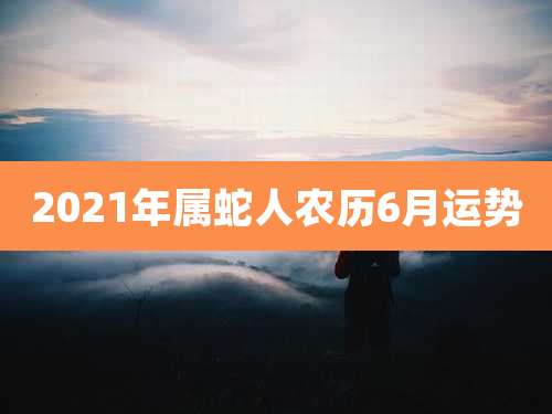 2021年属蛇人农历6月运势