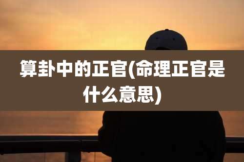 算卦中的正官(命理正官是什么意思)