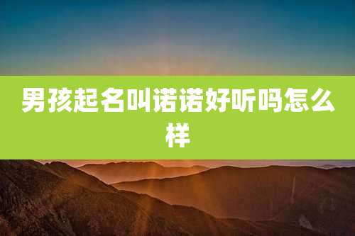 男孩起名叫诺诺好听吗怎么样
