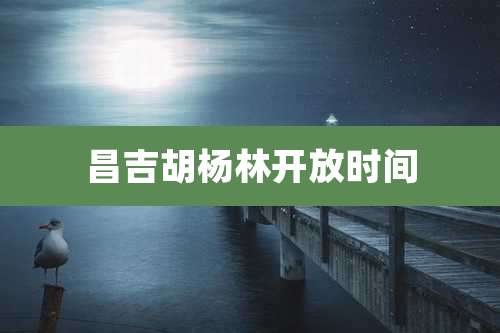 昌吉胡杨林开放时间