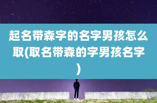 起名带森字的名字男孩怎么取(取名带森的字男孩名字)
