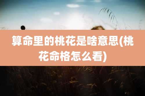 算命里的桃花是啥意思(桃花命格怎么看)