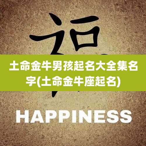土命金牛男孩起名大全集名字(土命金牛座起名)