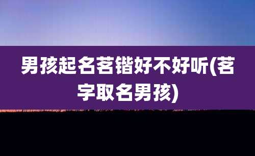 男孩起名茗锴好不好听(茗字取名男孩)