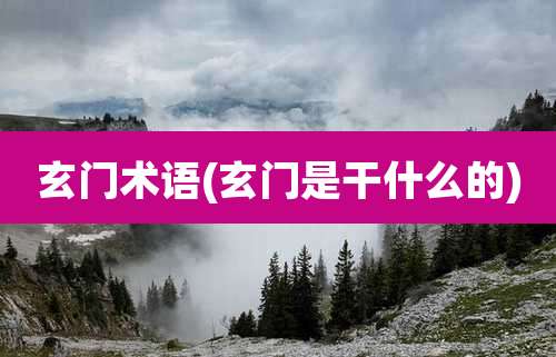 玄门术语(玄门是干什么的)