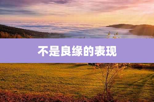 不是良缘的表现
