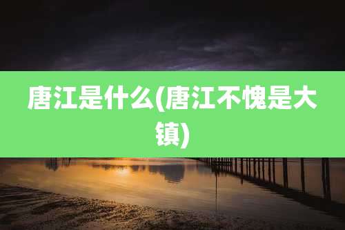 唐江是什么(唐江不愧是大镇)
