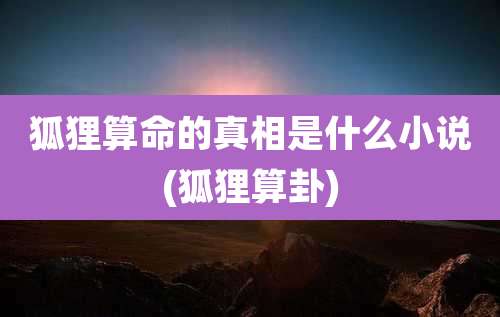 狐狸算命的真相是什么小说(狐狸算卦)