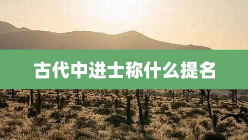 古代中进士称什么提名