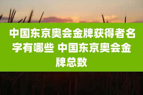 中国东京奥会金牌获得者名字有哪些 中国东京奥会金牌总数