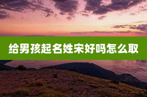 给男孩起名姓宋好吗怎么取