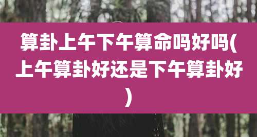 算卦上午下午算命吗好吗(上午算卦好还是下午算卦好)