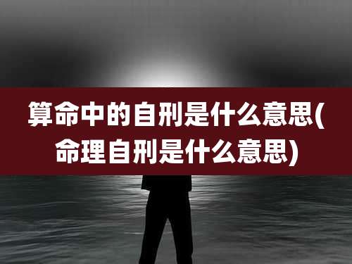 算命中的自刑是什么意思(命理自刑是什么意思)