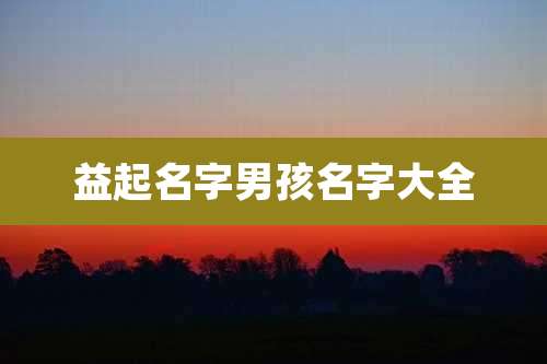 益起名字男孩名字大全