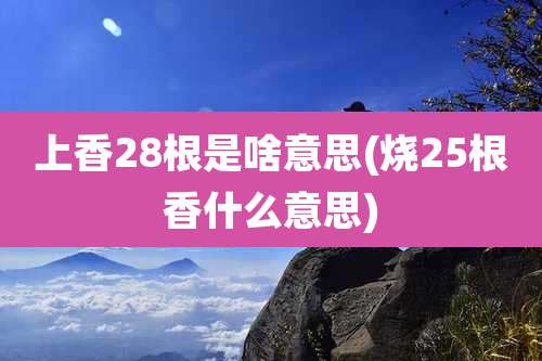 上香28根是啥意思(烧25根香什么意思)