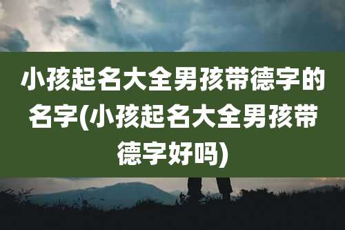 小孩起名大全男孩带德字的名字(小孩起名大全男孩带德字好吗)