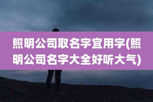 照明公司取名字宜用字(照明公司名字大全好听大气)