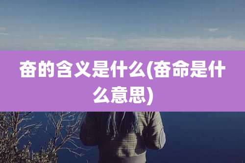 奋的含义是什么(奋命是什么意思)