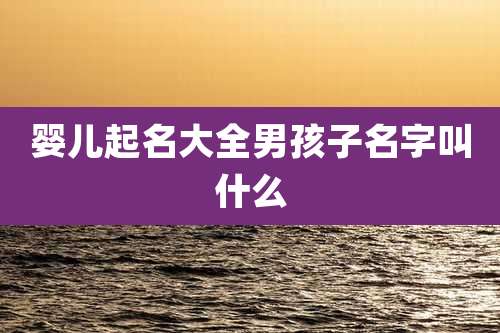 婴儿起名大全男孩子名字叫什么