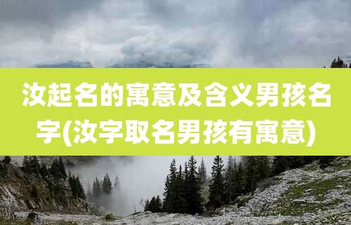 汝起名的寓意及含义男孩名字(汝字取名男孩有寓意)