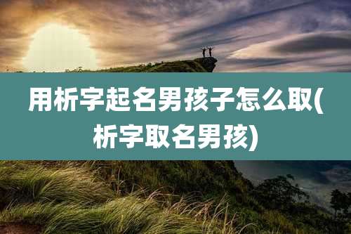 用析字起名男孩子怎么取(析字取名男孩)