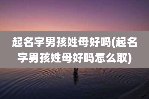 起名字男孩姓母好吗(起名字男孩姓母好吗怎么取)