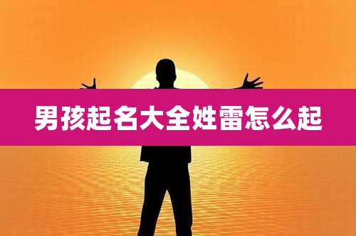 男孩起名大全姓雷怎么起