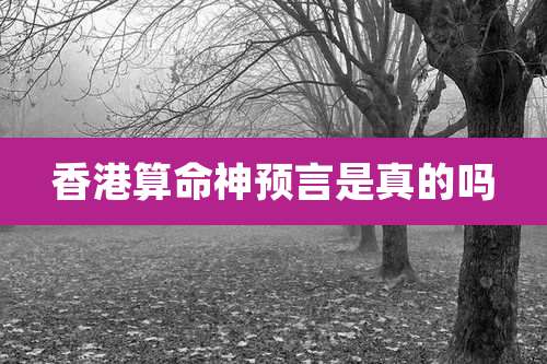 香港算命神预言是真的吗