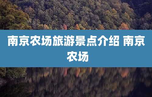 南京农场旅游景点介绍 南京 农场