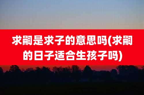 求嗣是求子的意思吗(求嗣的日子适合生孩子吗)