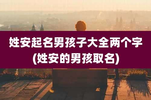 姓安起名男孩子大全两个字(姓安的男孩取名)
