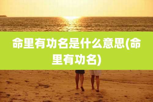 命里有功名是什么意思(命里有功名)