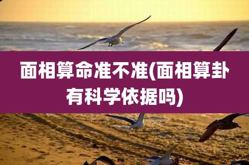 面相算命准不准(面相算卦有科学依据吗)