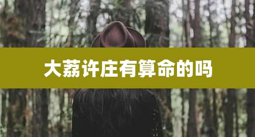 大荔许庄有算命的吗