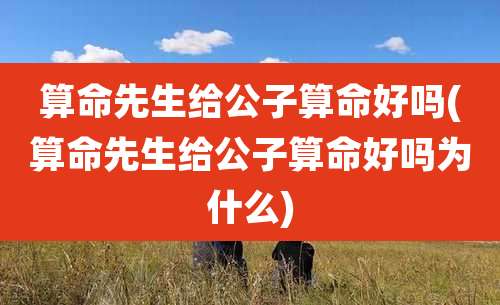 算命先生给公子算命好吗(算命先生给公子算命好吗为什么)