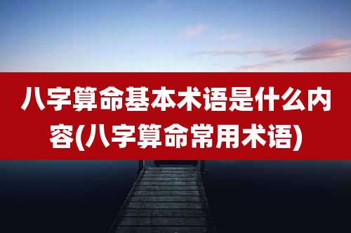 八字算命基本术语是什么内容(八字算命常用术语)