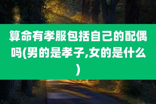 算命有孝服包括自己的配偶吗(男的是孝子,女的是什么)