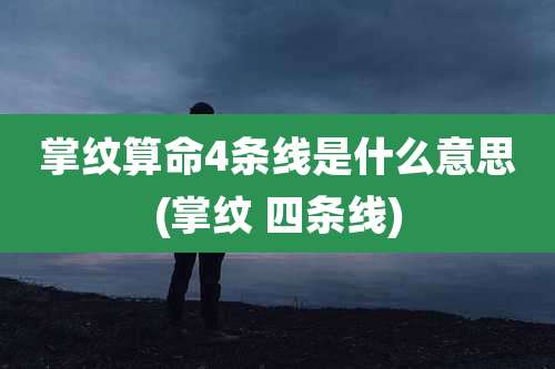 掌纹算命4条线是什么意思(掌纹 四条线)