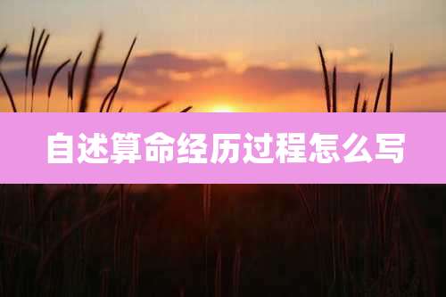 自述算命经历过程怎么写