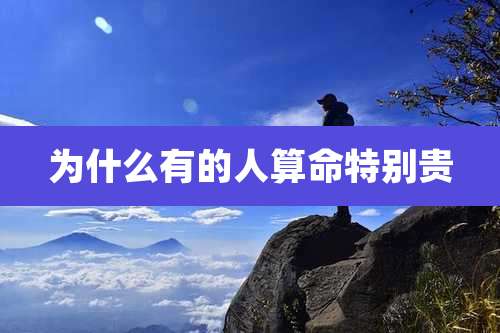 为什么有的人算命特别贵