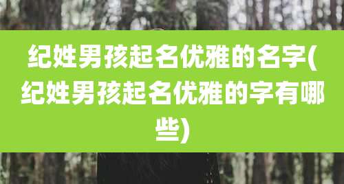 纪姓男孩起名优雅的名字(纪姓男孩起名优雅的字有哪些)