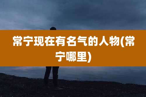 常宁现在有名气的人物(常宁哪里)