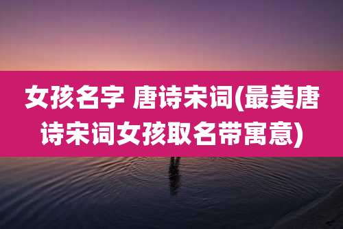 女孩名字 唐诗宋词(最美唐诗宋词女孩取名带寓意)