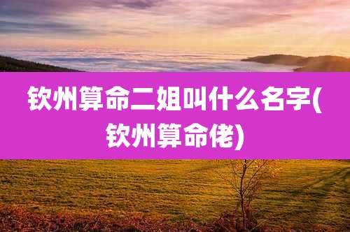 钦州算命二姐叫什么名字(钦州算命佬)