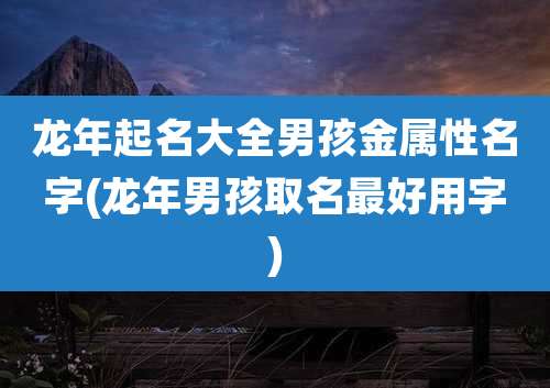 龙年起名大全男孩金属性名字(龙年男孩取名最好用字)