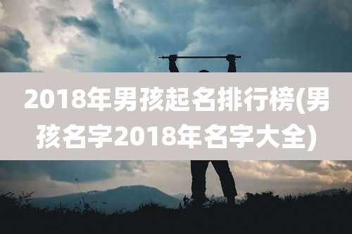 2018年男孩起名排行榜(男孩名字2018年名字大全)